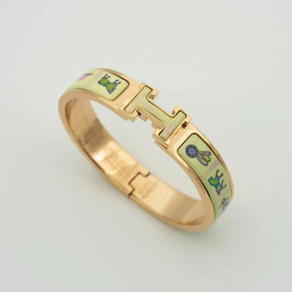 [Renovia Jewelry]H ピンクゴールド ブレスレット クリームセラミック
