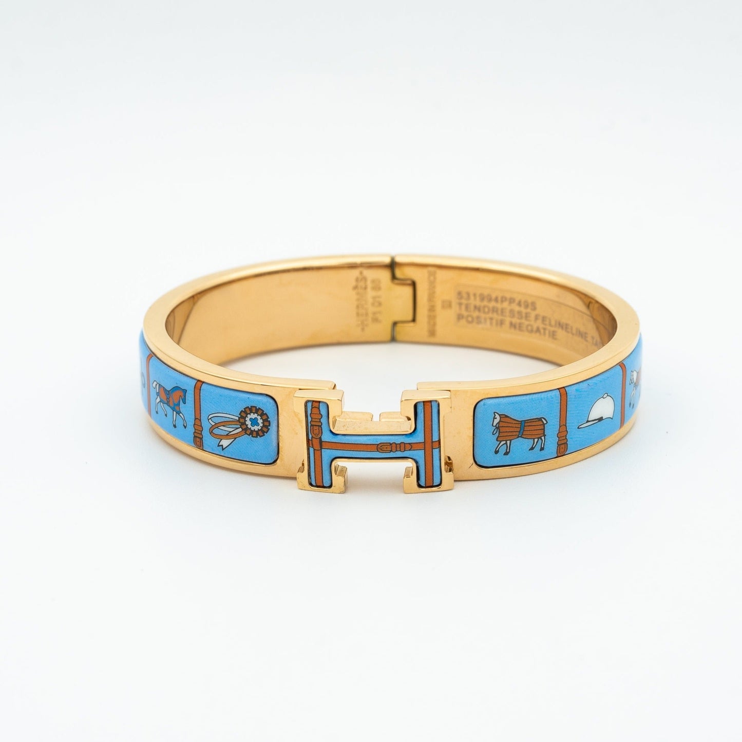 [Renovia Jewelry]H ピンクゴールド ブレスレット ブルーセラミック