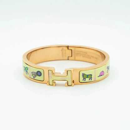 [Renovia Jewelry]H ピンクゴールド ブレスレット クリームセラミック