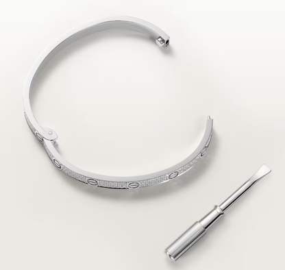 [Renovia Jewelry]NEW-LOVE-4.8MM-Width Diamond-Studded Bracelet