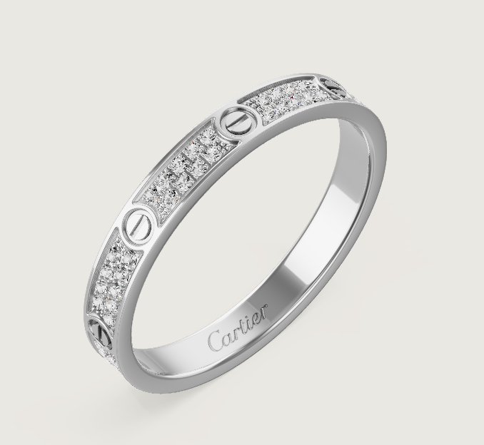 [Renovia Jewelry]LOVE RING 2.6mm-wide full-diamond ring silver