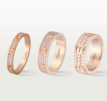 [Renovia Jewelry]LOVE RING 2.6mm-wide full-diamond ring Rose Gold
