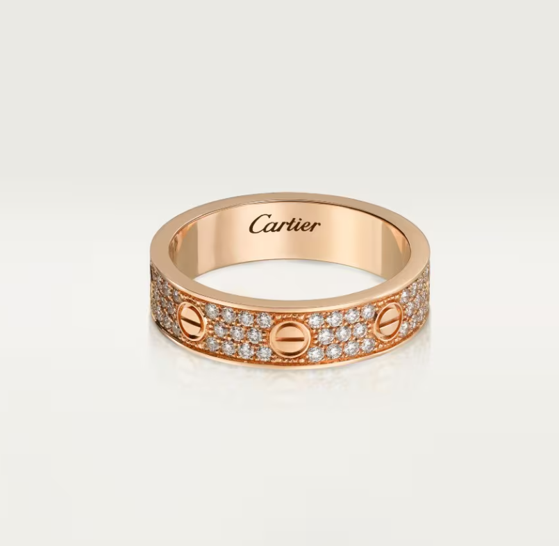 [Renovia Jewelry]LOVE RING 4mm-wide full-diamond ring Rose Gold