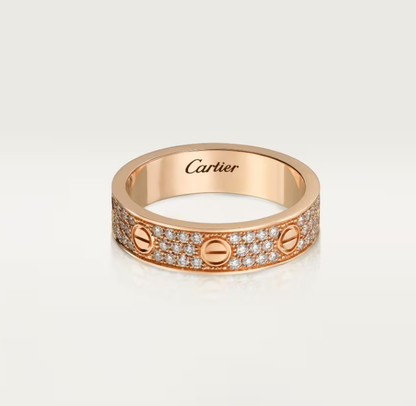 [Renovia Jewelry]LOVE RING 4mm-wide full-diamond ring Rose Gold