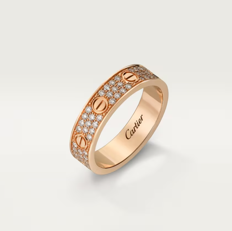 [Renovia Jewelry]LOVE RING 4mm-wide full-diamond ring Rose Gold