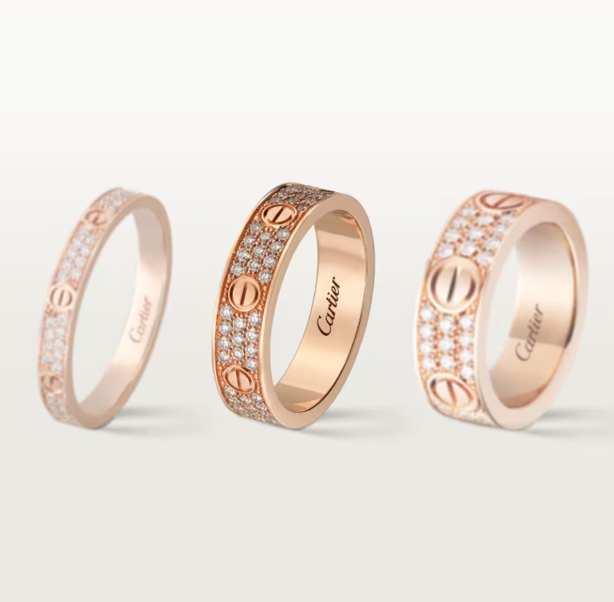 [Renovia Jewelry]LOVE RING 4mm-wide full-diamond ring Rose Gold