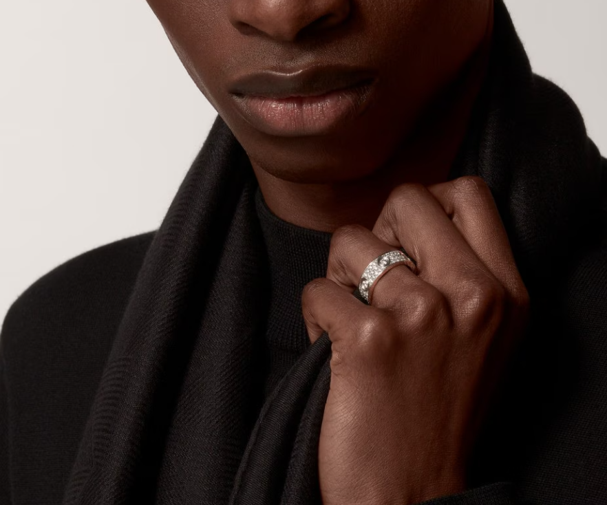 [Renovia Jewelry]LOVE RING 6.5MM Full Diamond, 6 Major Diamonds Silver
