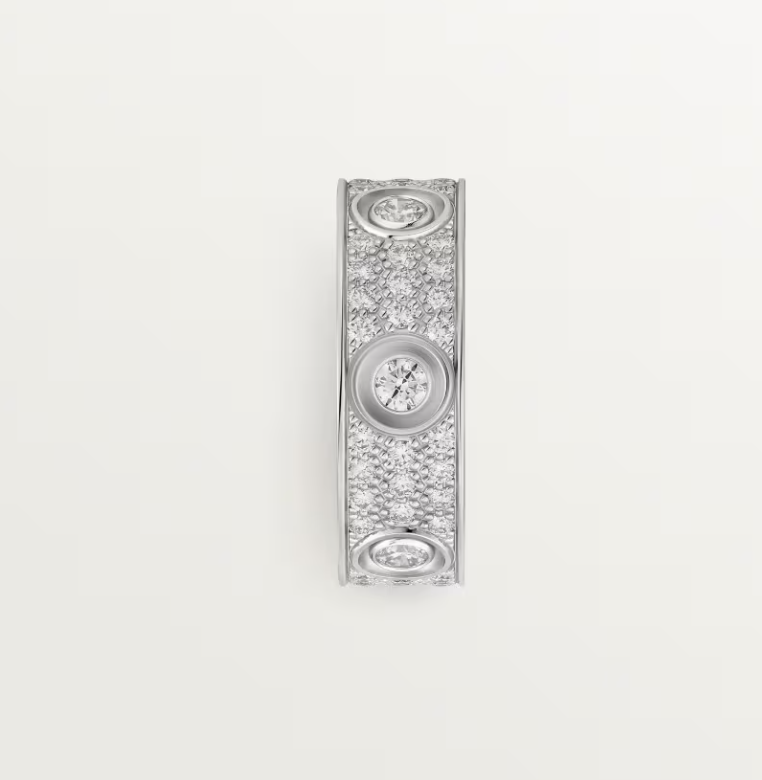 [Renovia Jewelry]LOVE RING 6.5MM Full Diamond, 6 Major Diamonds Silver