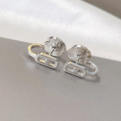 [Renovia Jewelry]CREOLES MOVE UNO MINI 1 DIAMOND EARRINGS