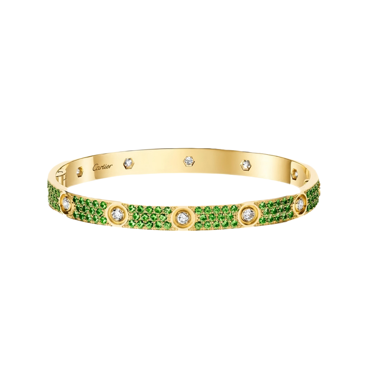 [Renovia Jewelry]2026 PAVE GEMSTONE LOVE BRACELET 6.1MM 10 DIAMONDS