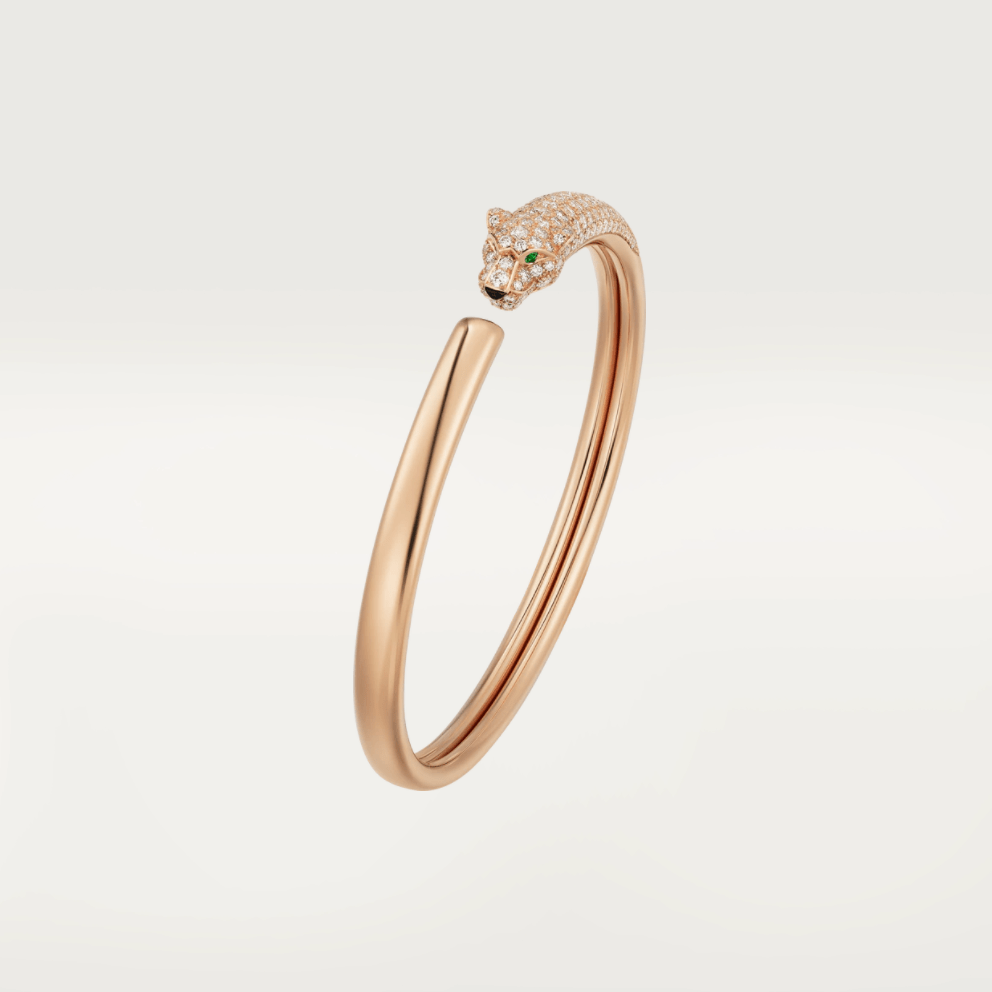 [Renovia Jewelry]パンテール ローズゴールド ダイヤモンド オープンブレスレット
