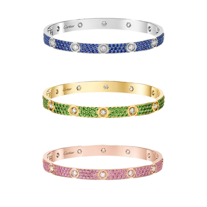 [Renovia Jewelry]2026 PAVE GEMSTONE LOVE BRACELET 6.1MM 10 DIAMONDS
