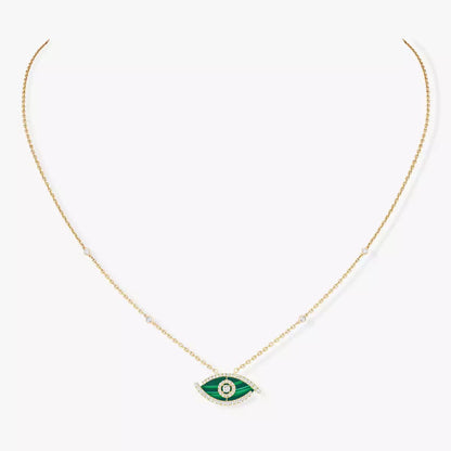 [Renovia Jewelry]Lucky Eye Diamond Necklace in Rose Gold and Turquoise
