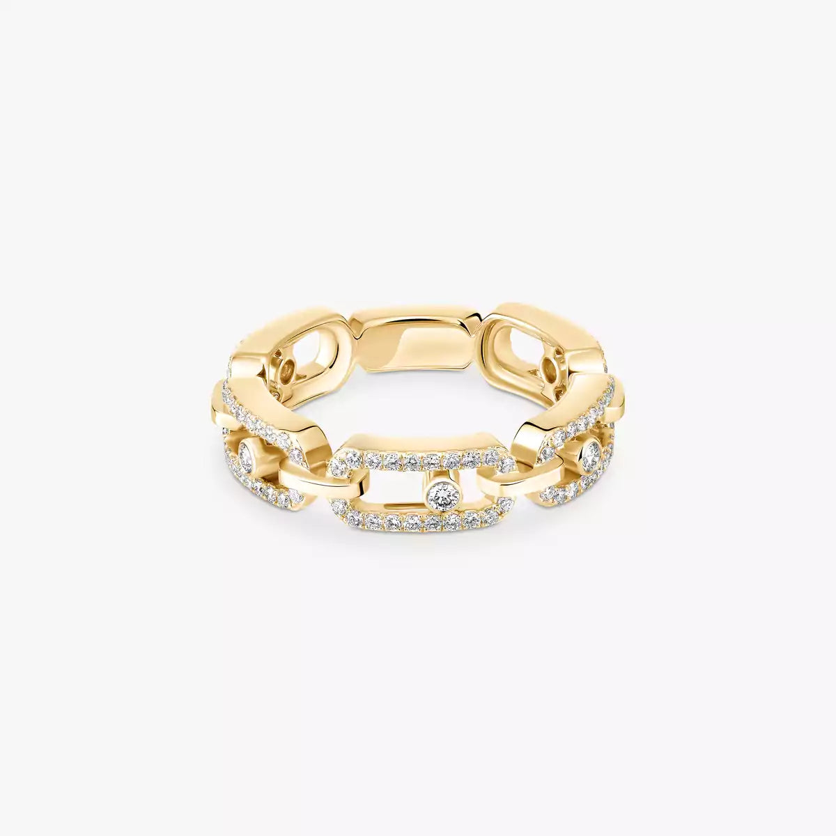 [Renovia Jewelry]Move Link Pave_-Set Diamond Ring in Gold