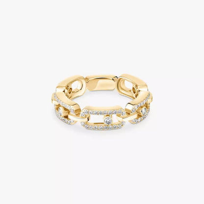 [Renovia Jewelry]Move Link Pave_-Set Diamond Ring in Gold
