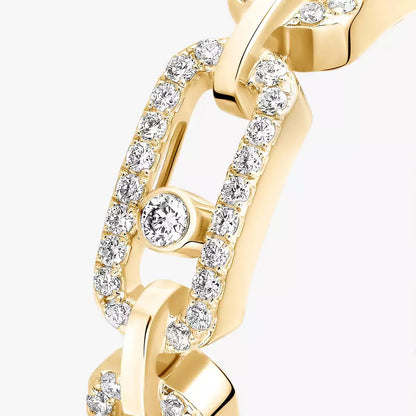 [Renovia Jewelry]Move Link Pave_-Set Diamond Ring in Gold
