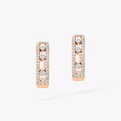 [Renovia Jewelry]Diamond Pave_ Hoop Earrings Move