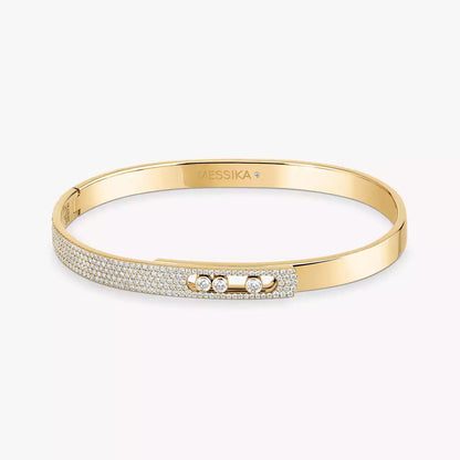 [Renovia Jewelry]Move Noa Rose Gold Pavé Diamond Bangle Bracelet