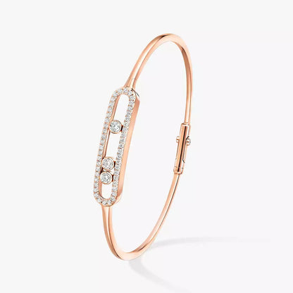 [Renovia Jewelry]Move Pavé Diamond Bangle Bracelet M