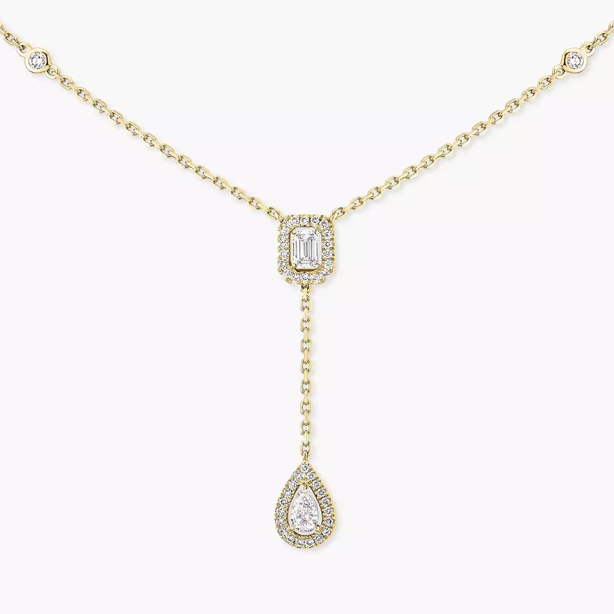 [Renovia Jewelry]Gold Diamond Tie Necklace