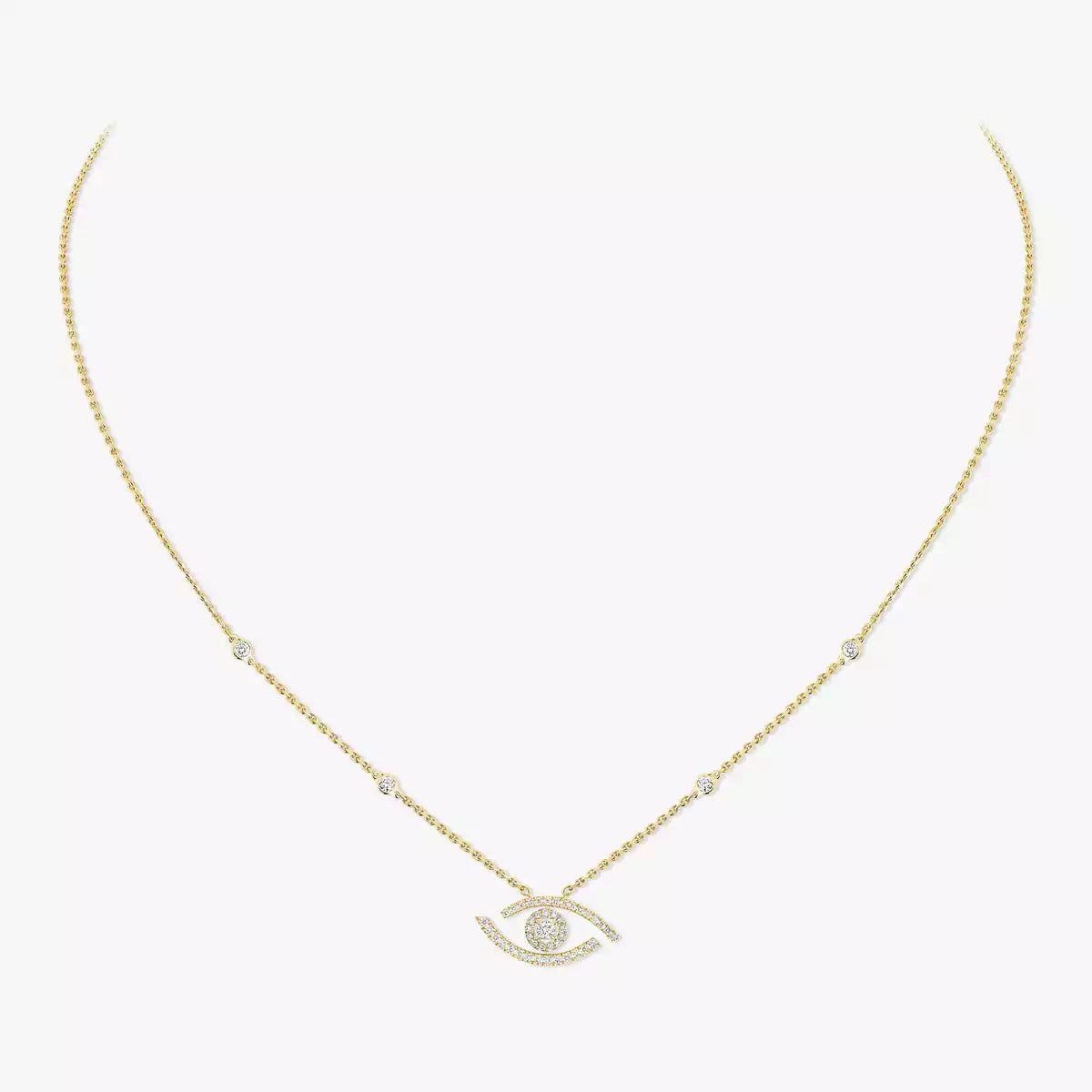 [Renovia Jewelry]Pave_ Diamond Necklace Lucky Eye