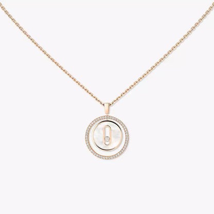 [Renovia Jewelry]Lucky Move Diamond Necklace in Rose Gold and White Mother-of-Pearl