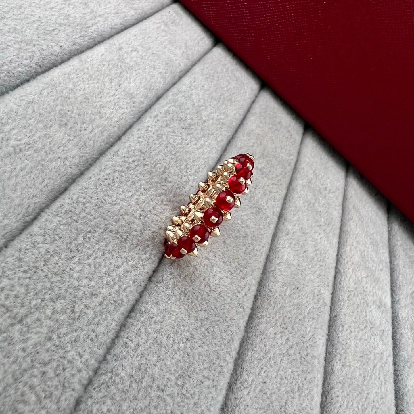 [Renovia Jewelry]PYRAMID COLORED STONE STUD RING