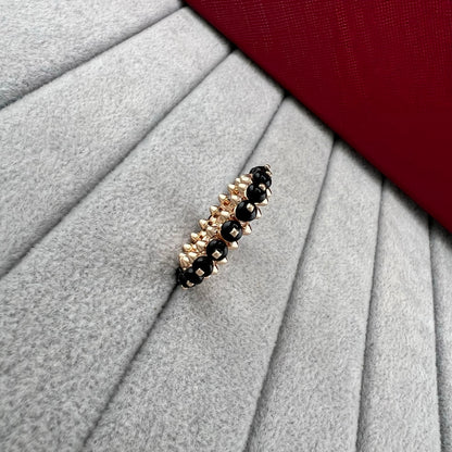 [Renovia Jewelry]PYRAMID COLORED STONE STUD RING