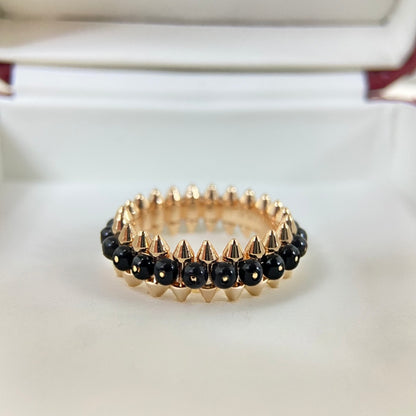 [Renovia Jewelry]BLACK BEAD STUD RING