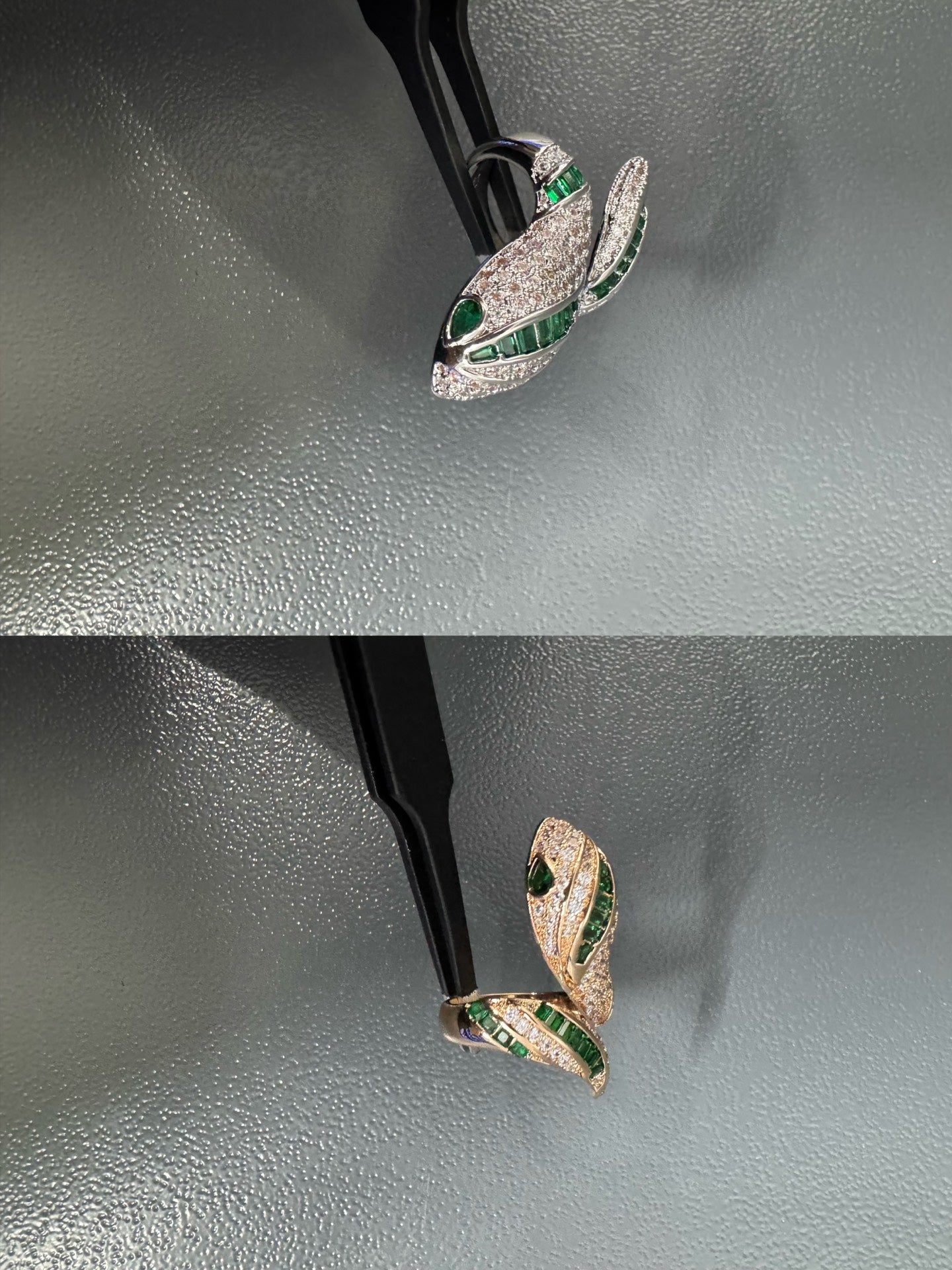 [レノビア ジュエリー]セルペンティリング ピンクゴールド ダイヤモンドパヴェ 3MM