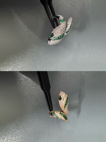 [レノビア ジュエリー]セルペンティリング ピンクゴールド ダイヤモンドパヴェ 3MM