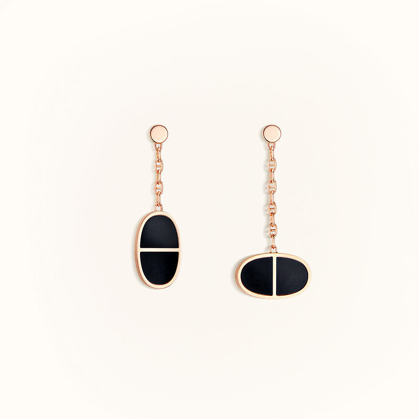 [Renovia Jewelry]チェーン ヴェルソ ブラックセラミックピアス
