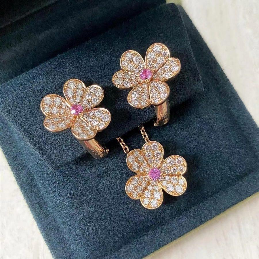 [Renovia Jewelry]フリヴォル ローズゴールド フラワー ダイヤモンド ネックレス