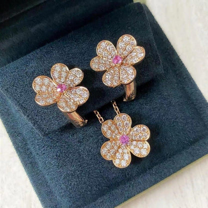 [Renovia Jewelry]フリヴォル ローズゴールド フラワー ダイヤモンド ネックレス