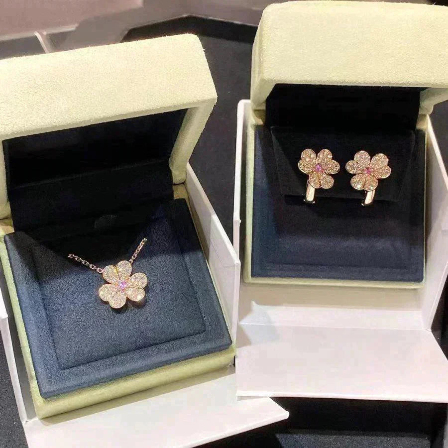 [Renovia Jewelry]フリヴォル ローズゴールド フラワー ダイヤモンド ネックレス