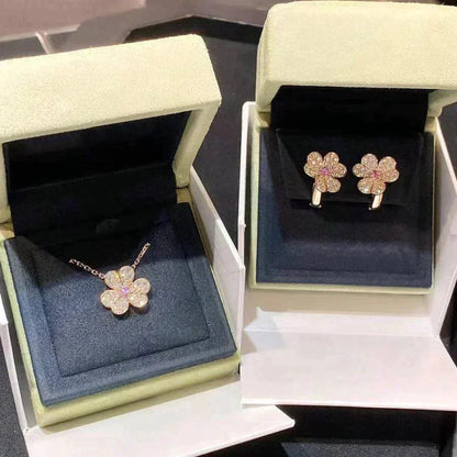 [Renovia Jewelry]フリヴォル ローズゴールド フラワー ダイヤモンド ネックレス