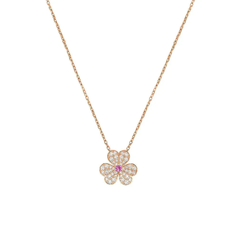 [Renovia Jewelry]フリヴォル ローズゴールド フラワー ダイヤモンド ネックレス