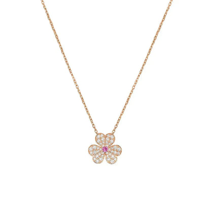 [Renovia Jewelry]フリヴォル ローズゴールド フラワー ダイヤモンド ネックレス