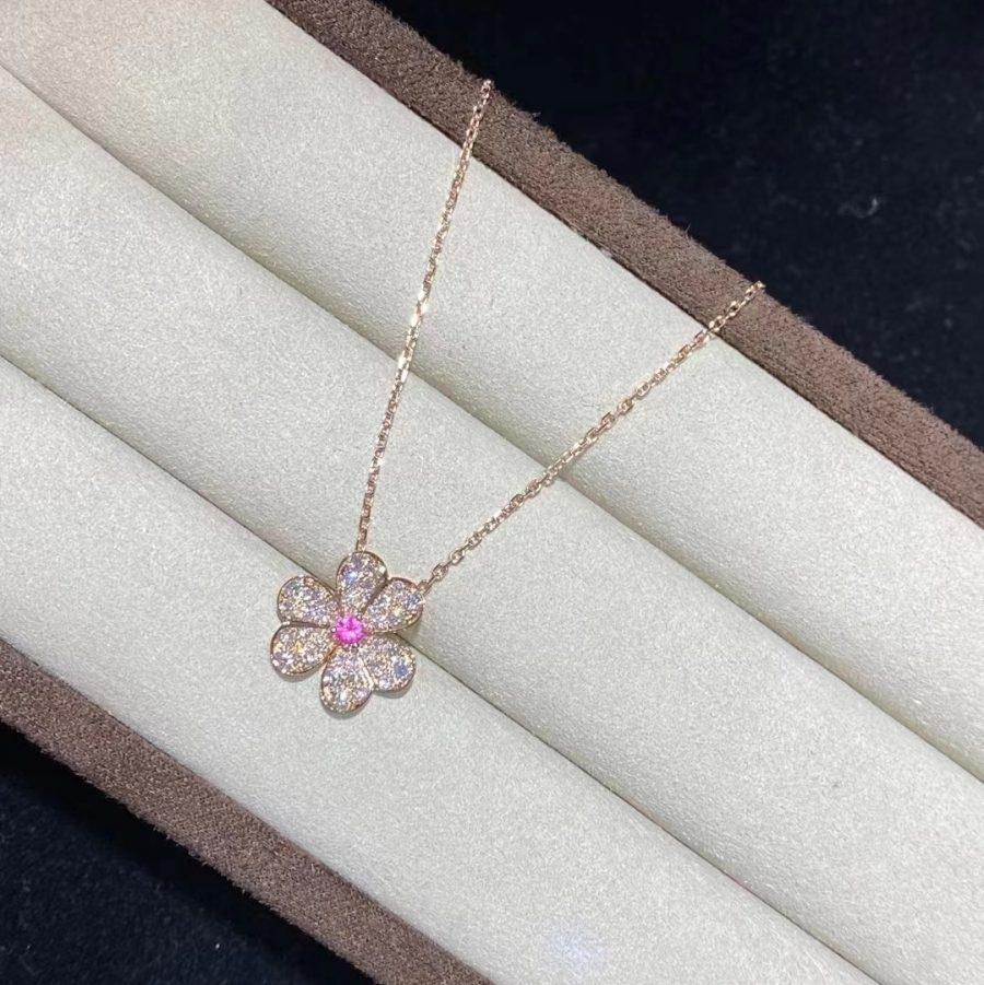 [Renovia Jewelry]フリヴォル ローズゴールド フラワー ダイヤモンド ネックレス