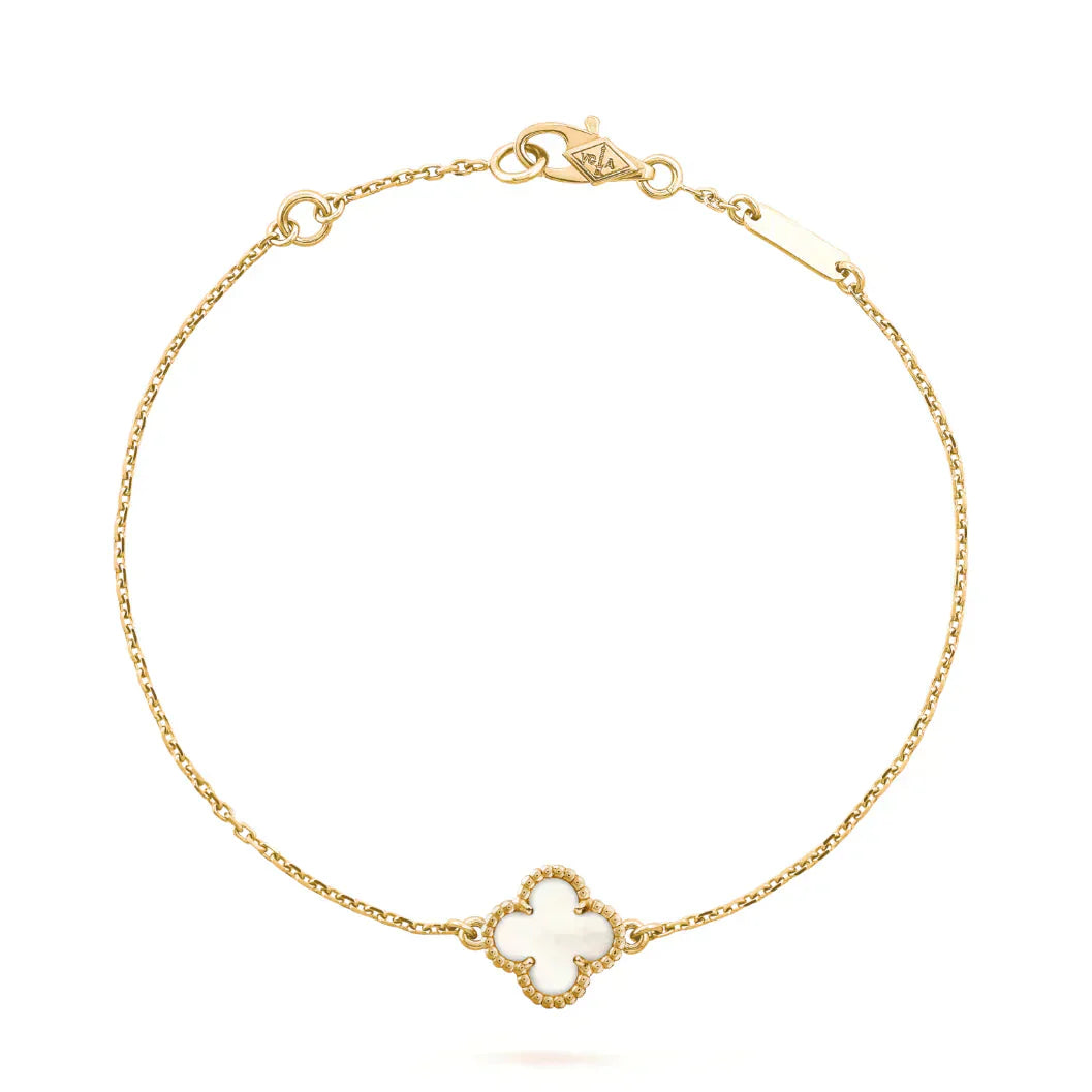 [Renovia Jewelry]CLOVER WHITE MOP SINGLE FLOWER BRACELET