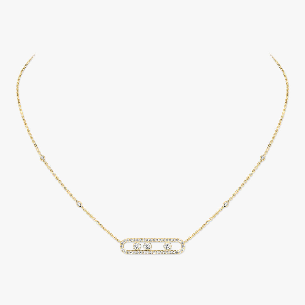 [Renovia Jewelry] Move Pave_ Rose Gold Diamond Necklace