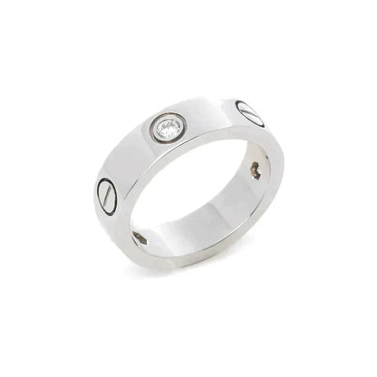 [Renovia Jewelry]LOVE RING 5.5MM 3 DIAMONDS SILVER